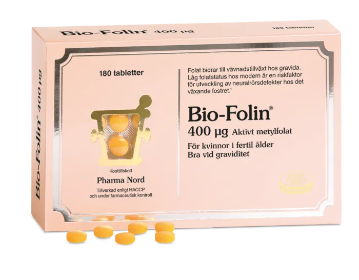 Folsyra - Bio-Folin 180 tabletter - Pharma Nord produktbild