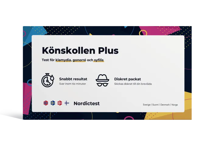 Könskollen Plus+ - Snabbtest klamydia, gonorré och syfilis produktbild