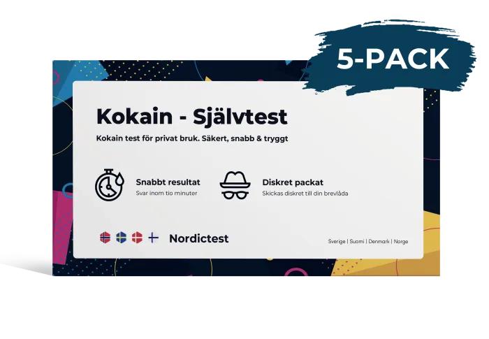 Kokain drogtest - Snabbtest för privat bruk 5-pack produktbild